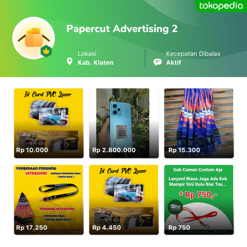 Toko Papercut Advertising 2 Online Produk Lengkap Harga Terbaik