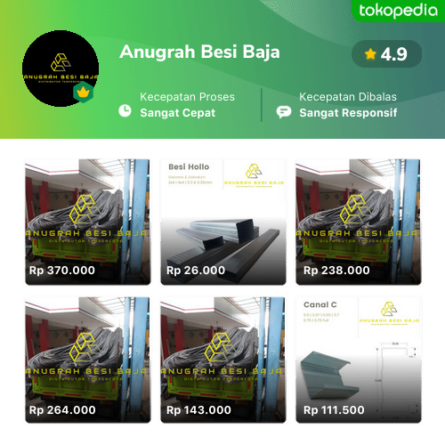 Toko Anugrah Besi Baja Online Produk Lengkap Harga Terbaik Tokopedia