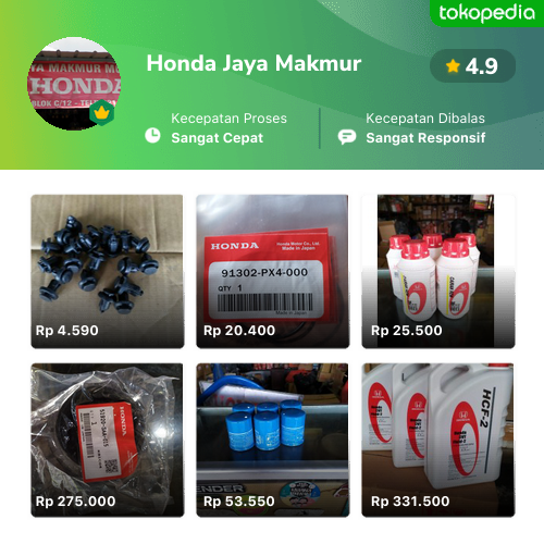 Toko Honda Jaya Makmur Online Produk Lengkap Harga Terbaik Tokopedia