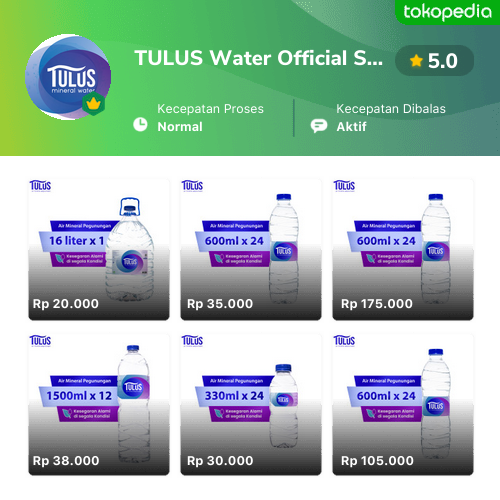 Toko TULUS Water Official Store Online Produk Lengkap Harga Terbaik