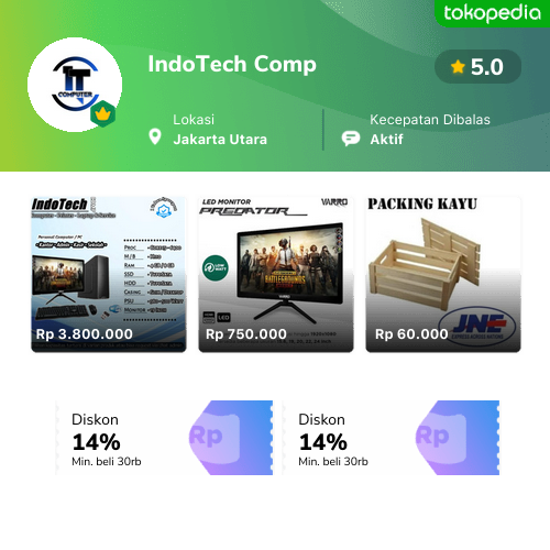 Toko Indotech Comp Online Produk Lengkap Harga Terbaik Tokopedia