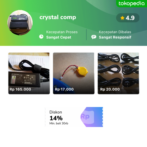 Toko Crystal Comp Online Produk Lengkap Harga Terbaik Tokopedia