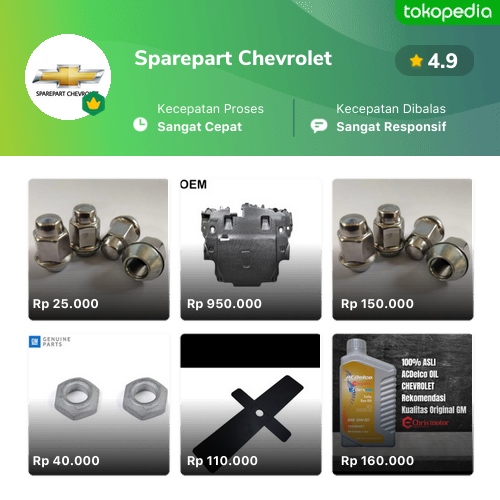 Toko Sparepart Chevrolet Online - Produk Lengkap & Harga Terbaik ...