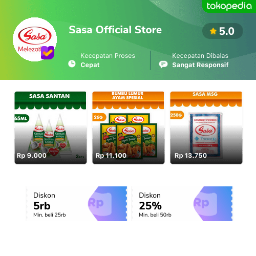 Sasa Official Store Produk Resmi And Terlengkap Tokopedia