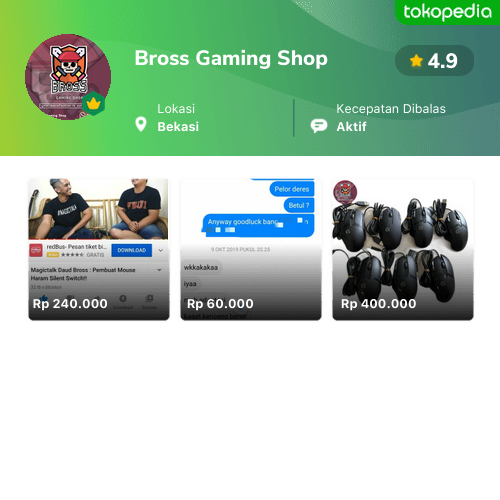 Toko Bross Gaming Shop Online - Produk Lengkap & Harga Terbaik | Tokopedia