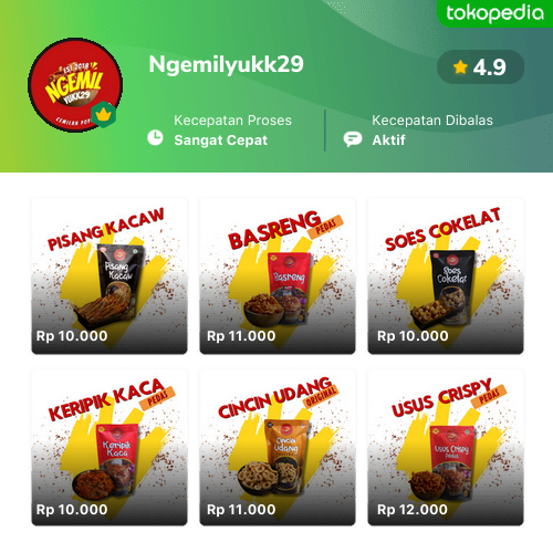 Toko Ngemilyukk29 Online - Produk Lengkap & Harga Terbaik | Tokopedia