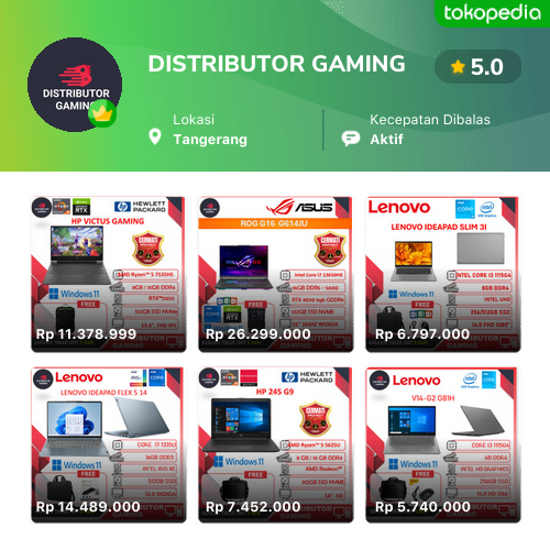 Toko DISTRIBUTOR GAMING Online - Produk Lengkap & Harga Terbaik | Tokopedia