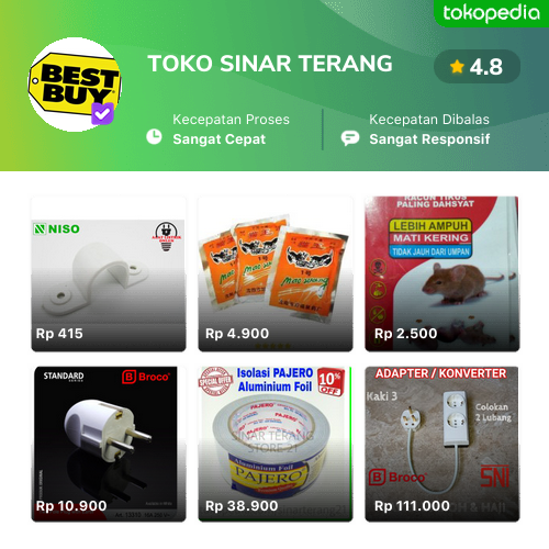 TOKO SINAR TERANG - Produk Resmi & Terlengkap | Tokopedia