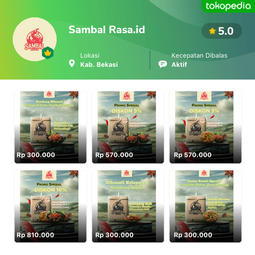 Toko Sambal Rasa.id Online - Produk Lengkap & Harga Terbaik | Tokopedia