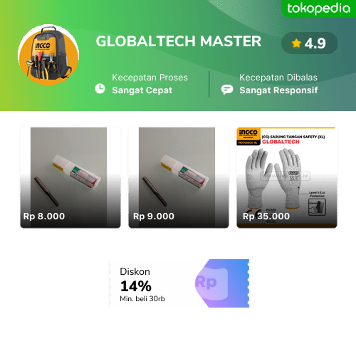 Toko GLOBALTECH MASTER Online - Produk Lengkap & Harga Terbaik | Tokopedia