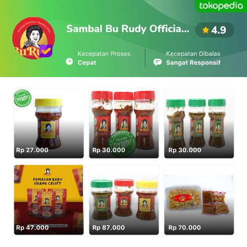 Sambal Bu Rudy Official Produk Resmi And Terlengkap Tokopedia